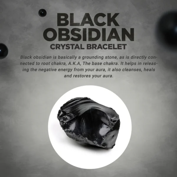 Black Obsidian Crystal Bracelet - Image 5