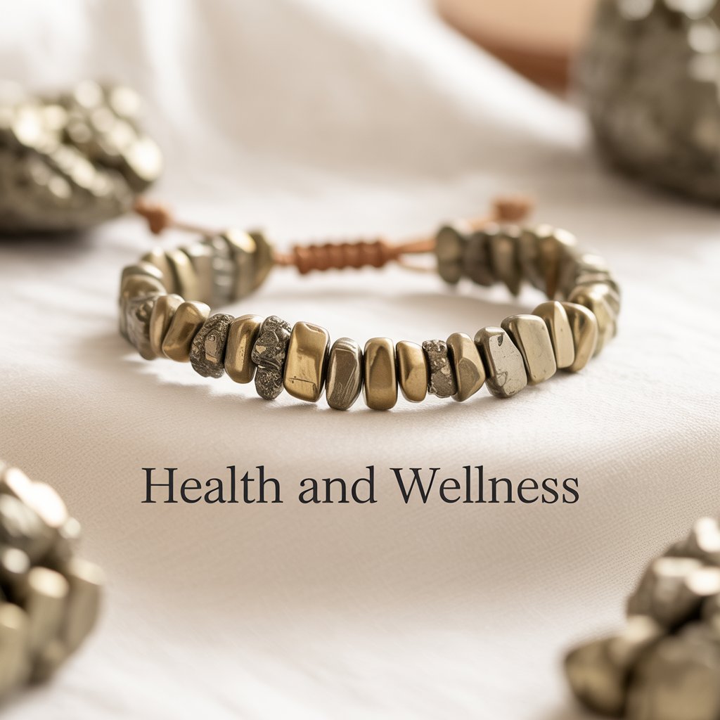 a photograph of a raw pyrite bracelet re qmuyezpmql2znonxoiygoa 1ge5iuj6q2wwan onor9dq